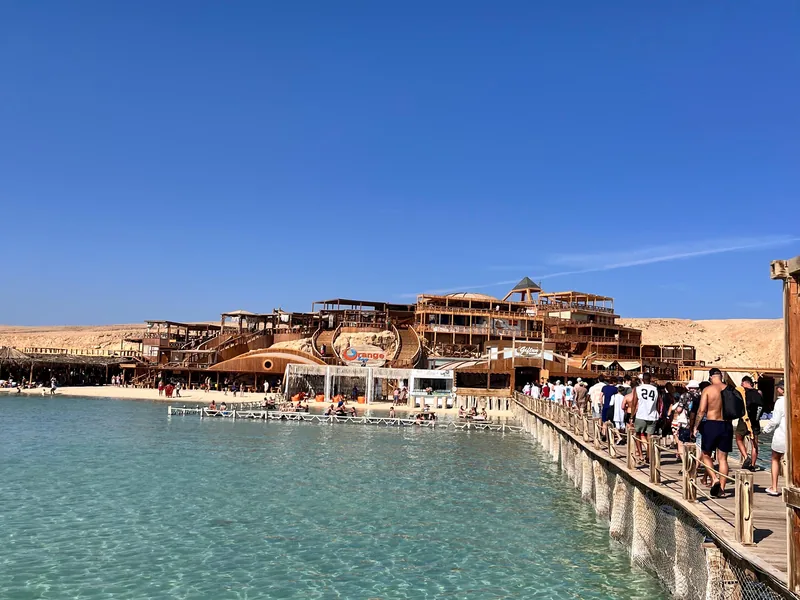 Orange Bay's turquoise lagoon and Giftun Island, Hurghada, Red Sea